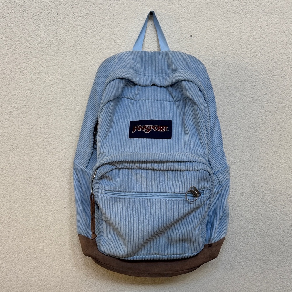 JanSport Light Blue and Brown Backpack